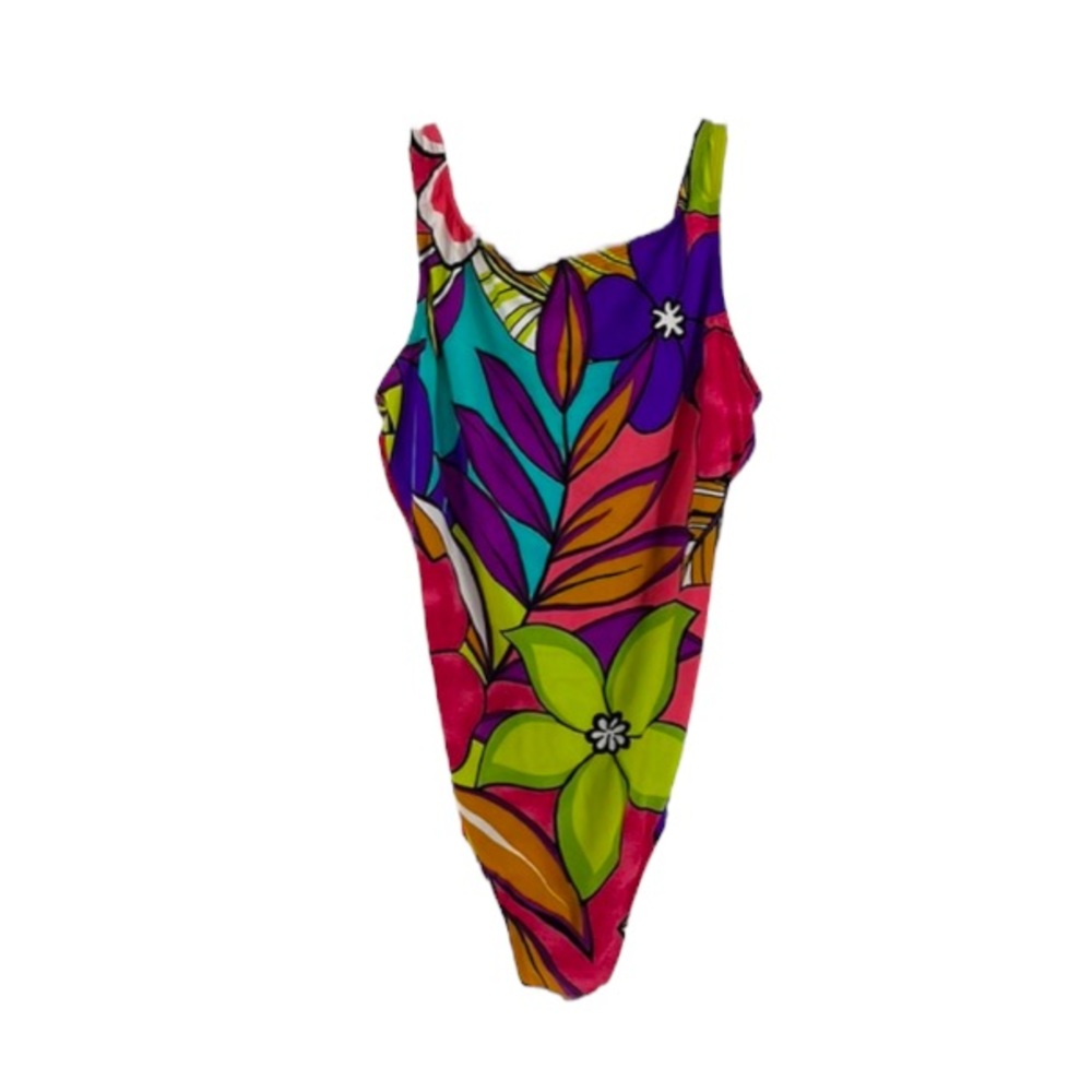 VINTAGE 90s Sirena One Piece Tropical Swimsuit